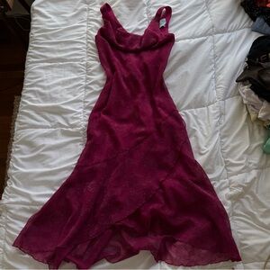 B Darlin Purple Asymmetrical Sundress Scoop Neck Sleeveless